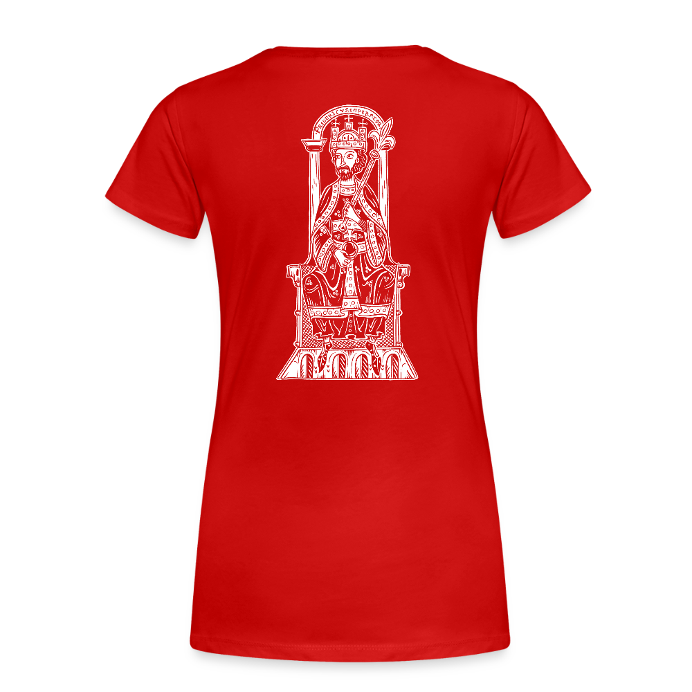 Friedrich I. Barbarossa (weißer Print hinten) I Bio-Shirt Damen - Rot