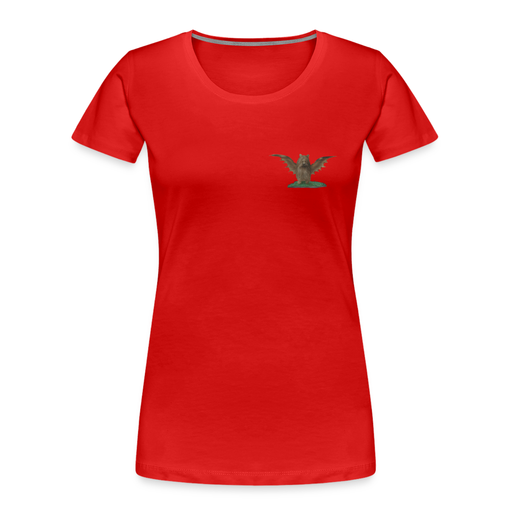 Mittelalterliche Tiere T-Shirt "Biber-Fledermaus" I dunkel I Damen - Rot