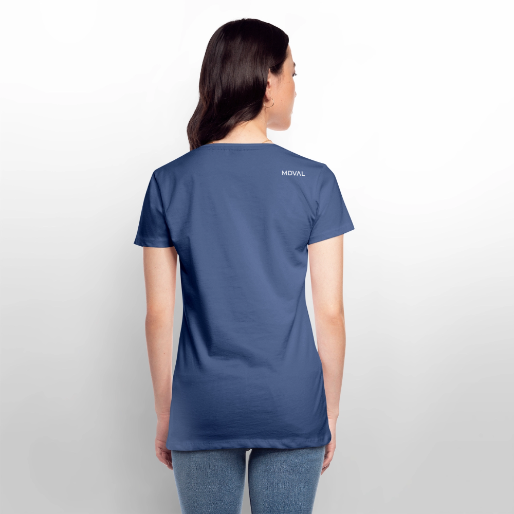 NEUES PROD Bio-Shirt Damen Königskatze - Taubenblau