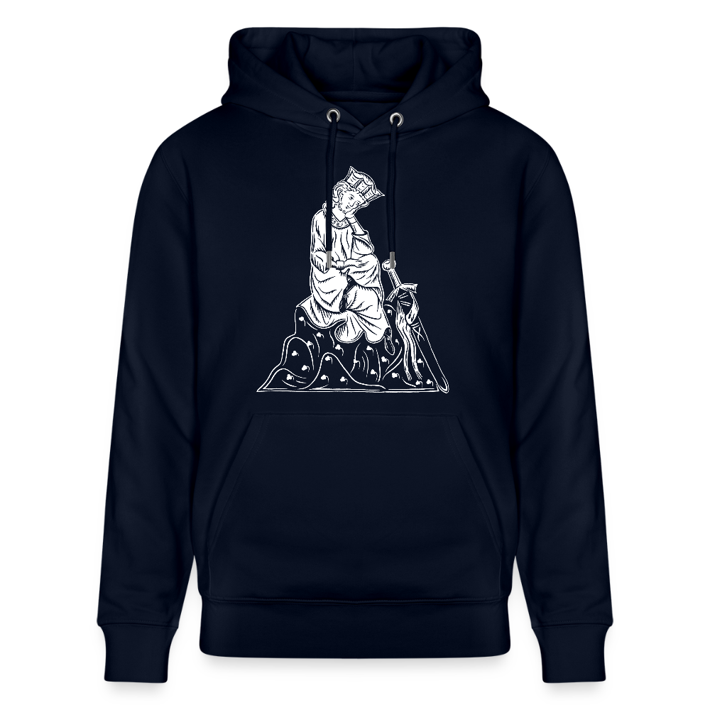Mittelalterlicher Codex I Walther von der Vogel I front I Bio-Hoodie - Navy
