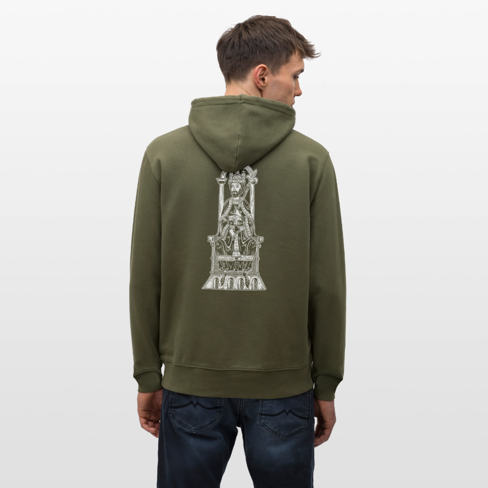 Friedrich I. Barbarossa (weißer Print hinten) I Mittelalter Hoodie - Khaki Grün