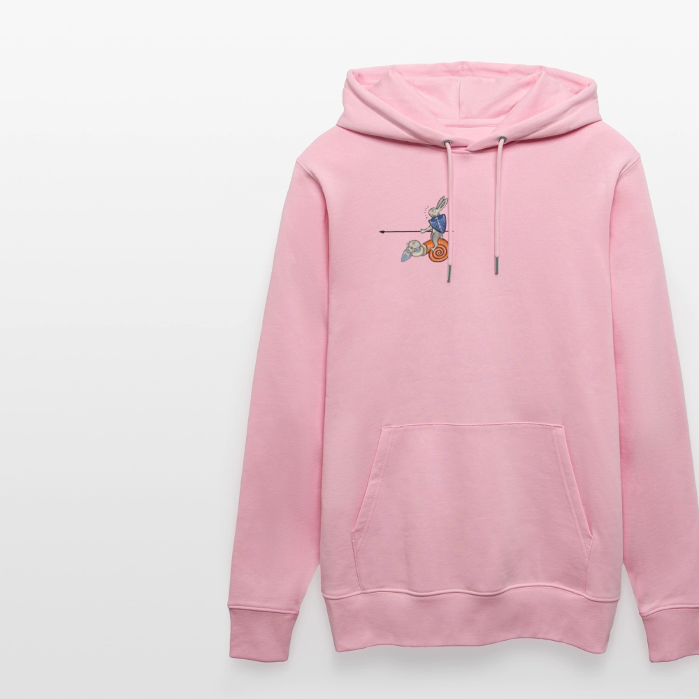 Mittelalterliche Tiere T-Shirt "Tjostender Hase" I Bio-Hoodie - Hellrosa
