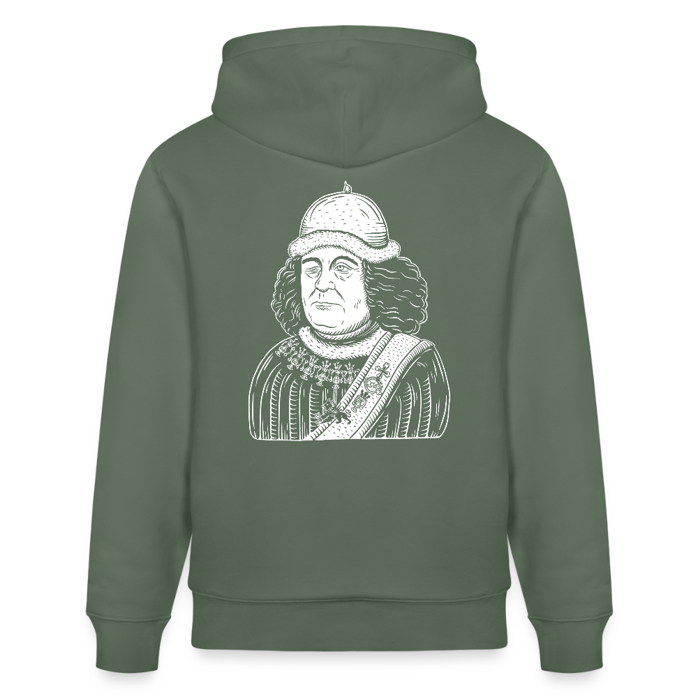 Mittelalterlicher Codex I Oswald von Wolkenstein I Bio-Hoodie - Tanngrün