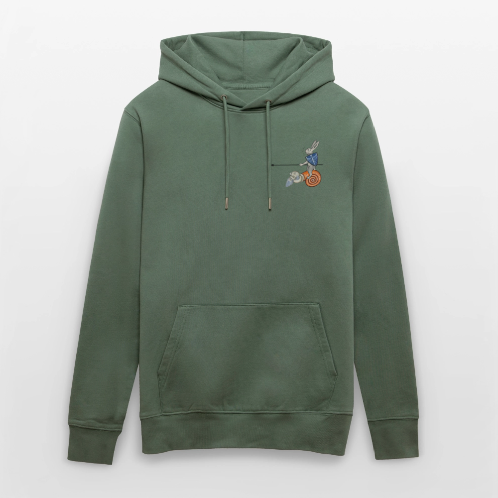 Mittelalterliche Tiere T-Shirt "Tjostender Hase" I Bio-Hoodie - Tanngrün