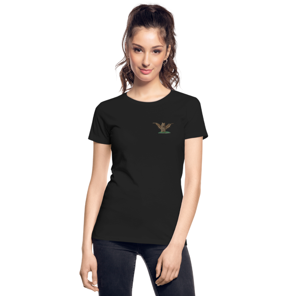 Mittelalterliche Tiere T-Shirt "Biber-Fledermaus" I dunkel I Damen - Schwarz