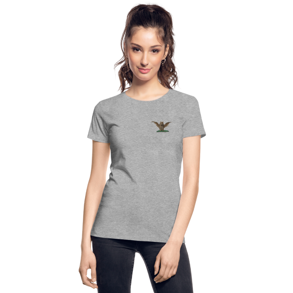 Mittelalterliche Tiere T-Shirt "Biber-Fledermaus" I dunkel I Damen - Grau meliert