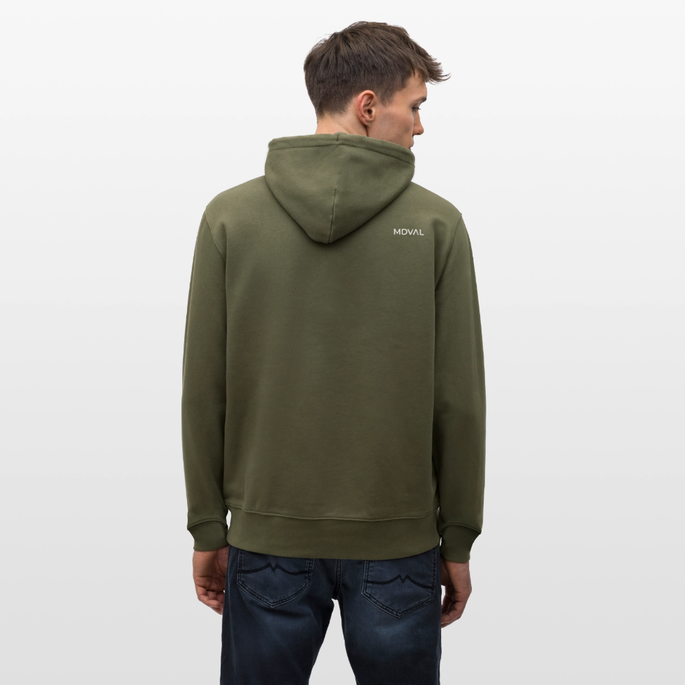 Templerhoodie | Siegel des Templerordens "Zwei Reiter auf einem Pferd" | dunkel | Bio Hoodie - Khaki Grün