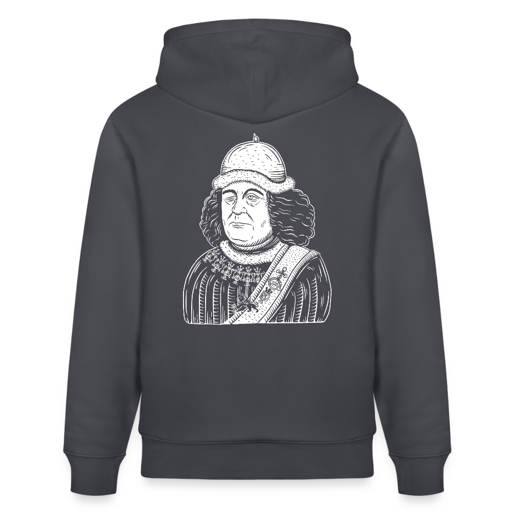 Mittelalterlicher Codex I Oswald von Wolkenstein I Bio-Hoodie - Indigoblau