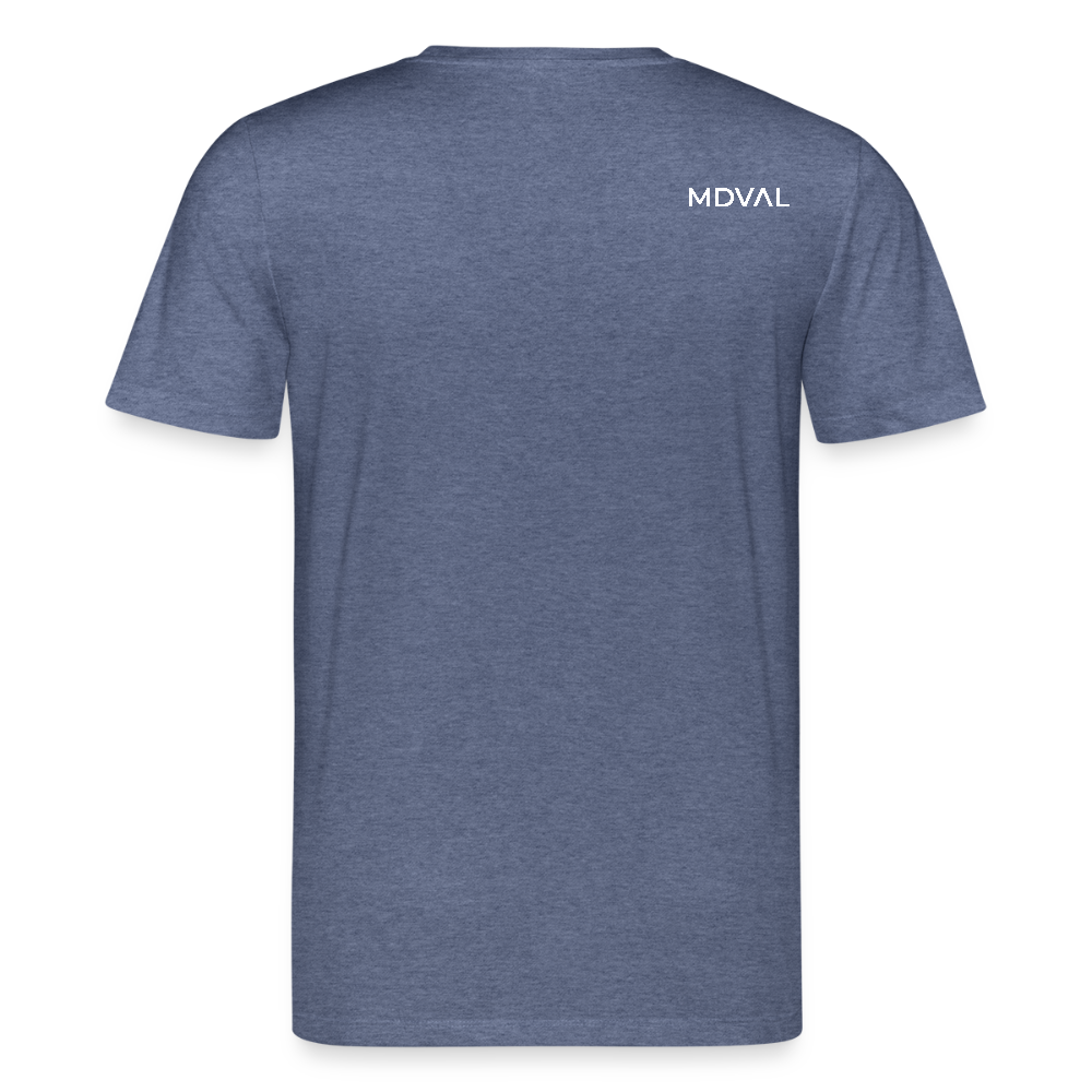 Mittelalterlicher Helm T-Shirt I "Dargen" I Hochmittelalter I dunkel I Bio-Shirt - Dunkelblau meliert