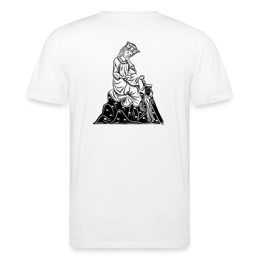 Bio-Shirt Walther von der Vogelweide (schwarzer Print hinten) | Mittelalterlicher Codex - Weiß