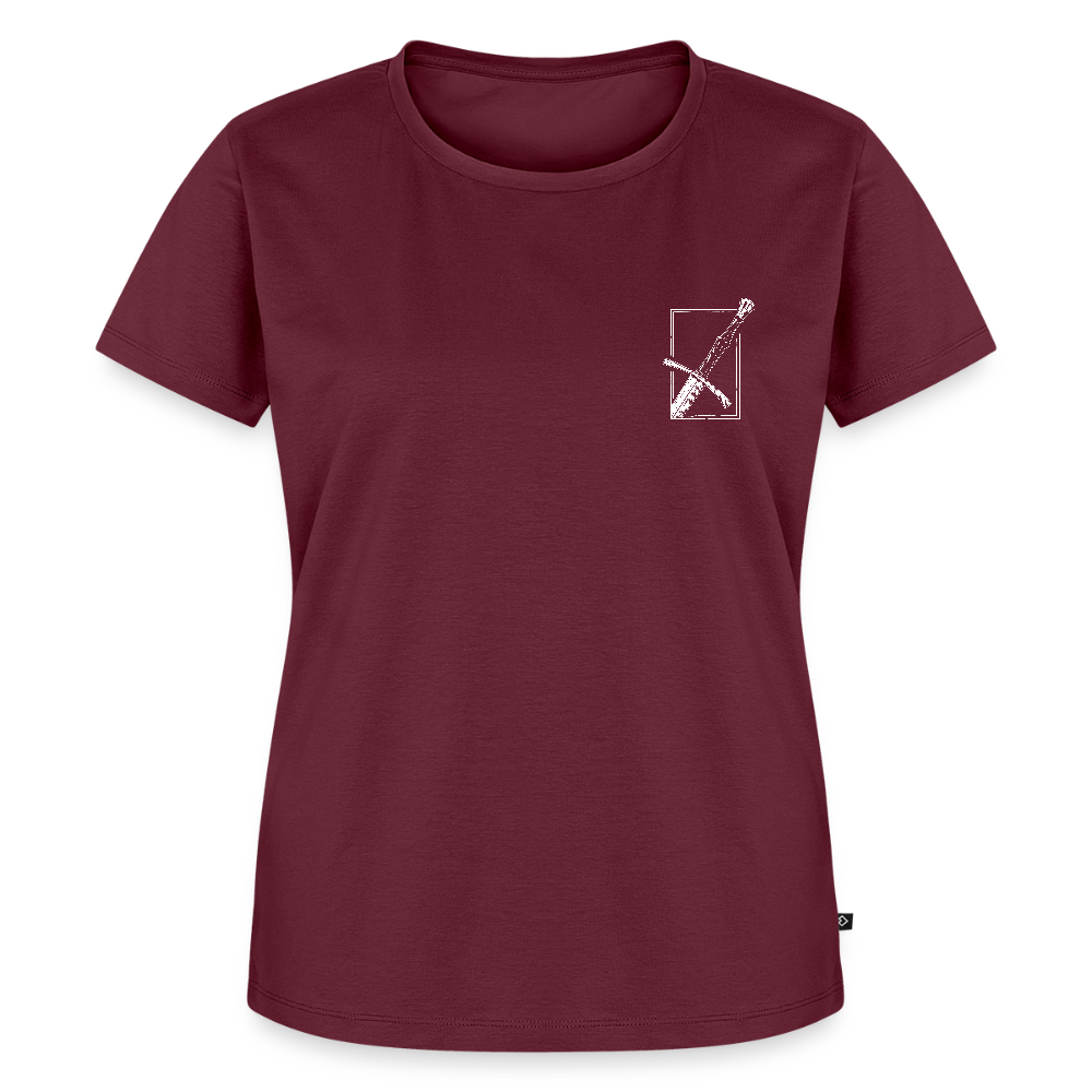 NEUES PROD Bio-Shirt Damen Langes Swertt - Burgunderrot