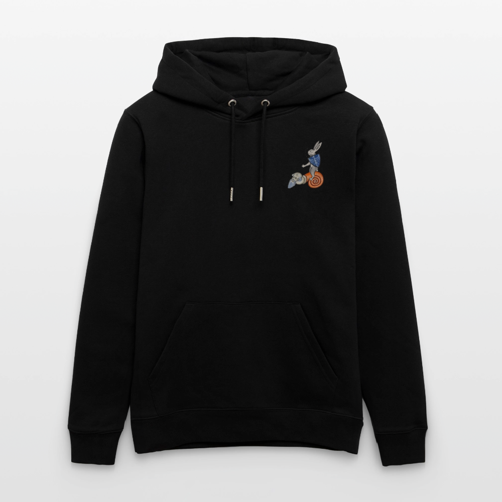 Mittelalterliche Tiere T-Shirt "Tjostender Hase" I Bio-Hoodie - Schwarz
