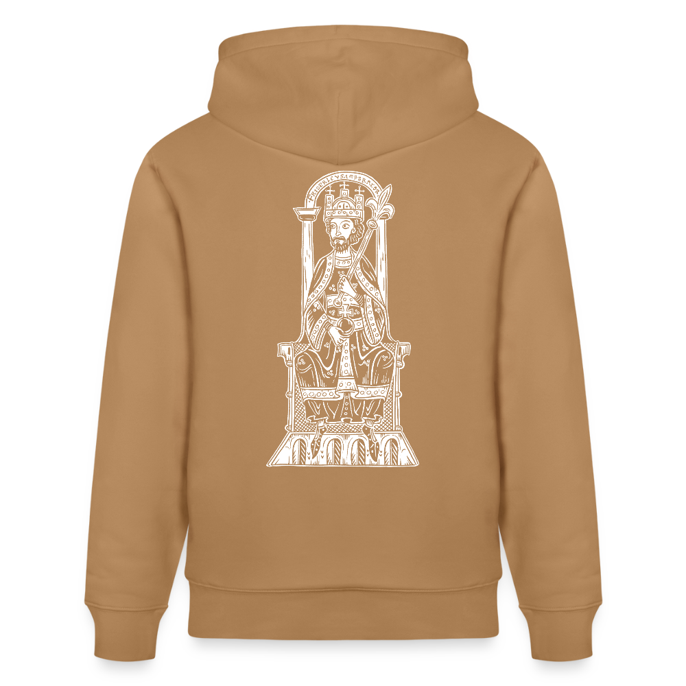 Friedrich I. Barbarossa (weißer Print hinten) I Mittelalter Hoodie - Karamell