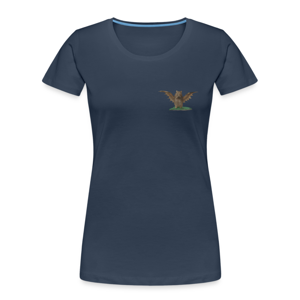 Mittelalterliche Tiere T-Shirt "Biber-Fledermaus" I dunkel I Damen - Navy