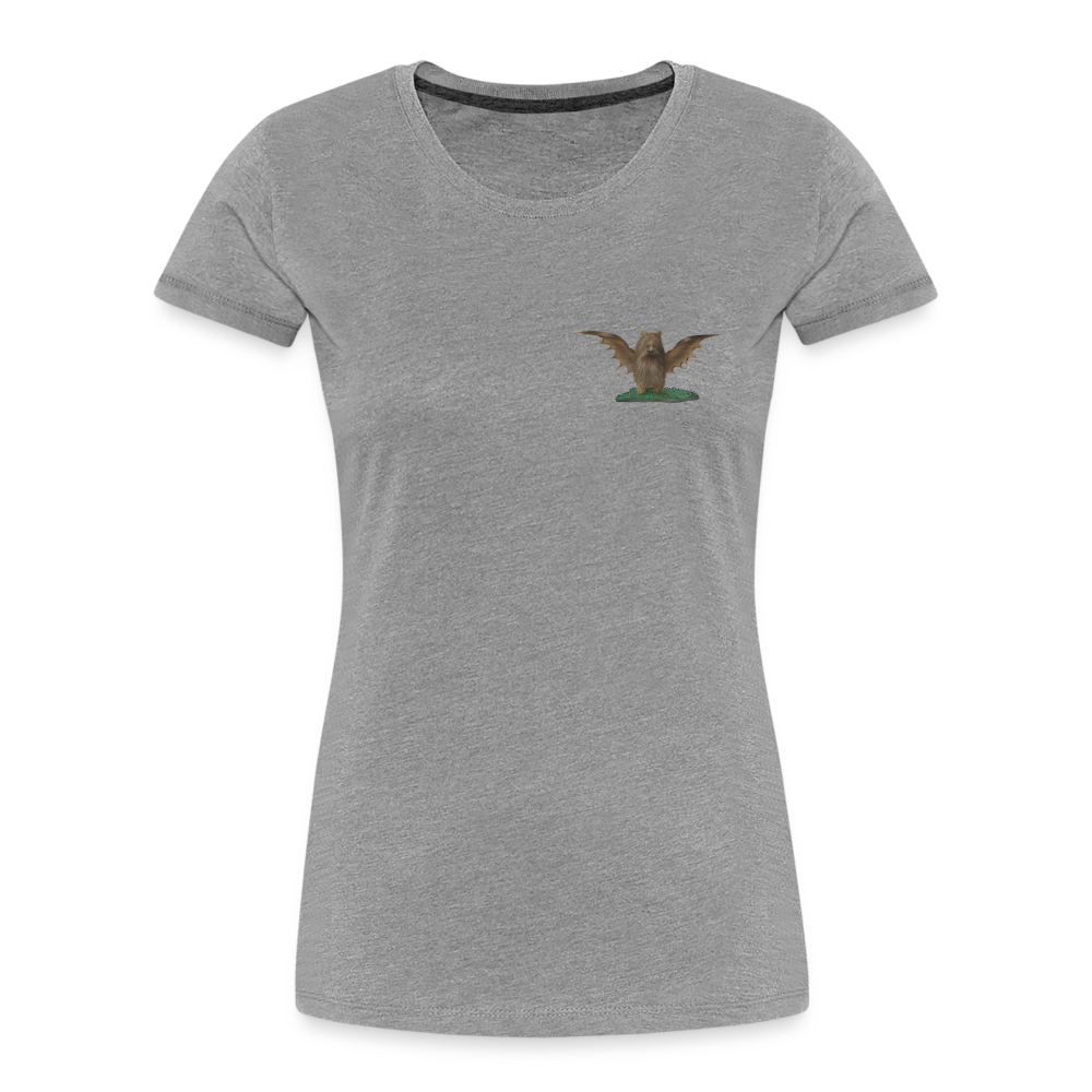 Mittelalterliche Tiere T-Shirt "Biber-Fledermaus" I dunkel I Damen - Grau meliert