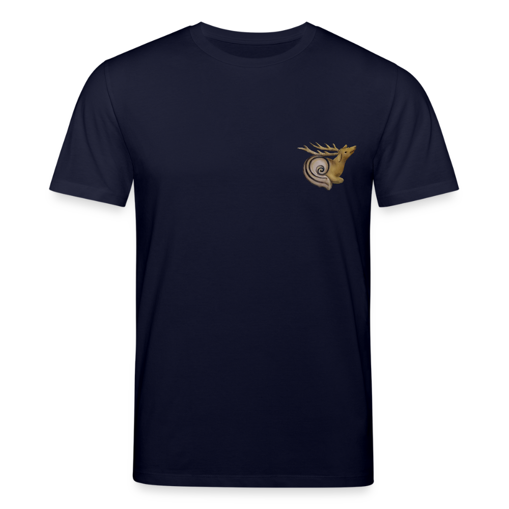 Mittelalterliche Tiere T-Shirt I "Hirschschnecke" I dunkel I Bio-Shirt - Navy