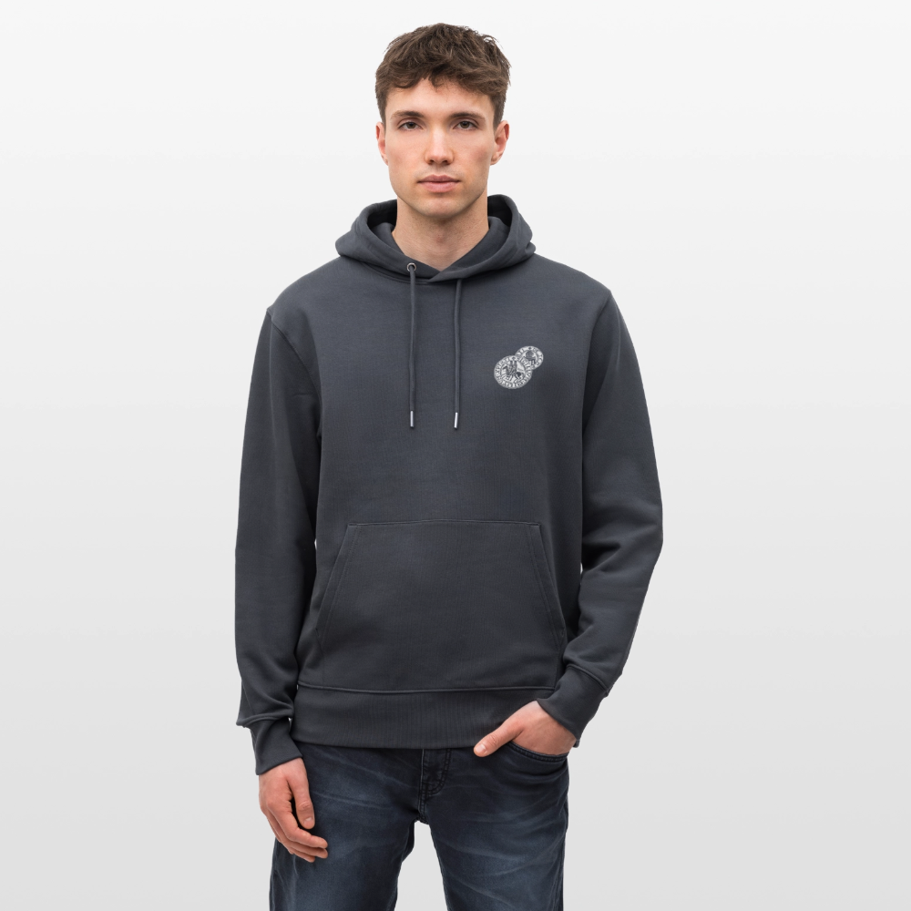 Templerhoodie | Siegel des Templerordens "Zwei Reiter auf einem Pferd" | dunkel | Bio Hoodie - Indigoblau