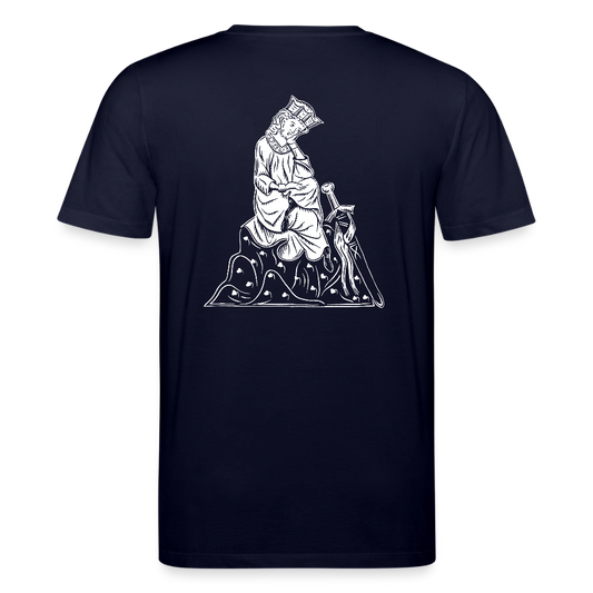 Mittelalter Shirt Walther von der Vogelweide (weißer Print hinten) | Mittelalterlicher Codex - Navy