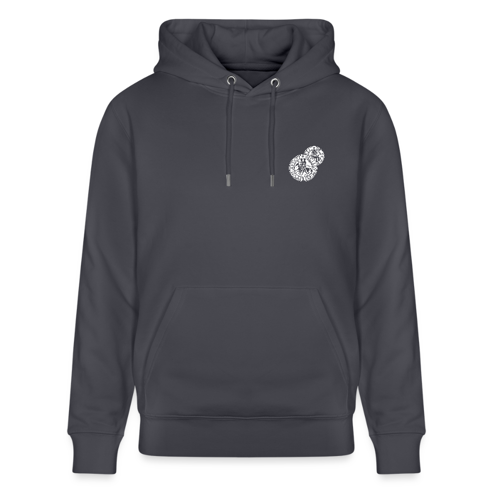 Templerhoodie | Siegel des Templerordens "Zwei Reiter auf einem Pferd" | dunkel | Bio Hoodie - Indigoblau