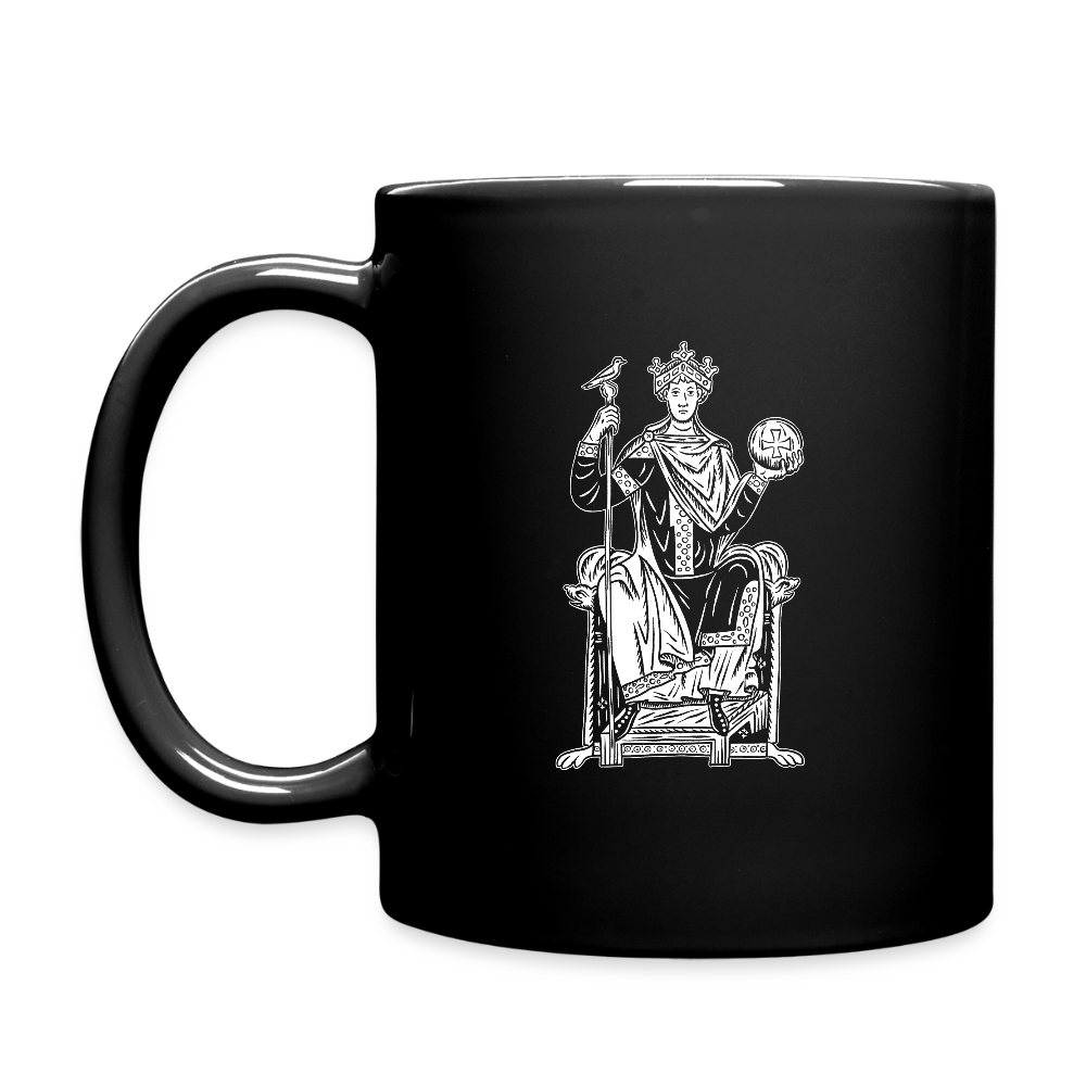 Mittelalter-Tasse Schwarz Kaiser Otto III | Mittelalterlicher Codex - Schwarz