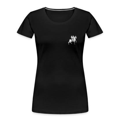 Templer Shirt | Symbol der Templer "Zwei Reiter auf einem Pferd" I dunkel I Bio-Shirt Damen - Schwarz