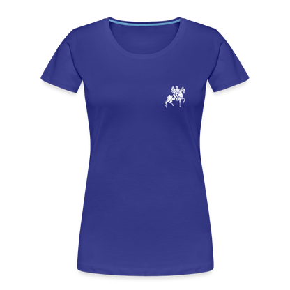 Templer Shirt | Symbol der Templer "Zwei Reiter auf einem Pferd" I dunkel I Bio-Shirt Damen - Königsblau