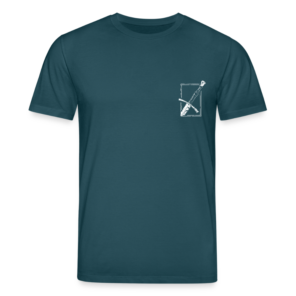 Mittelalterliches Schwert T-Shirt I "langes swertt" I Spätmittelalter I dunkel I Bio-Shirt - Dunkles Petrol
