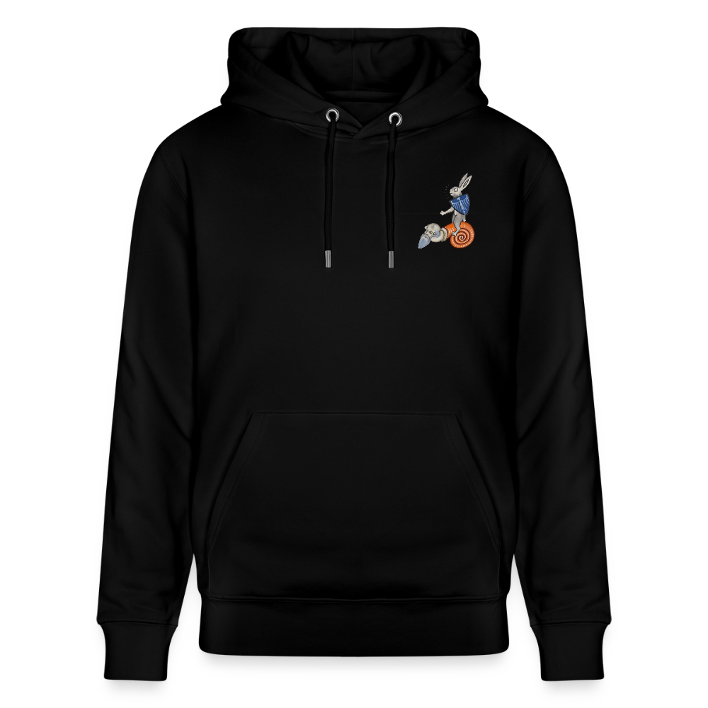 Mittelalterliche Tiere T-Shirt "Tjostender Hase" I Bio-Hoodie - Schwarz