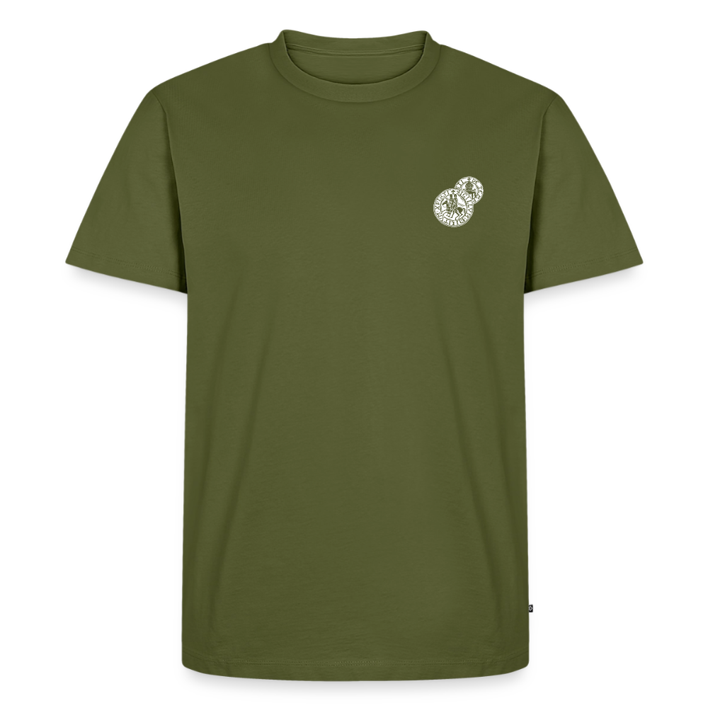 Templer Shirt | Siegel des Templerordens "Zwei Reiter auf einem Pferd" | dunkel | Bio Hoodie - Khaki
