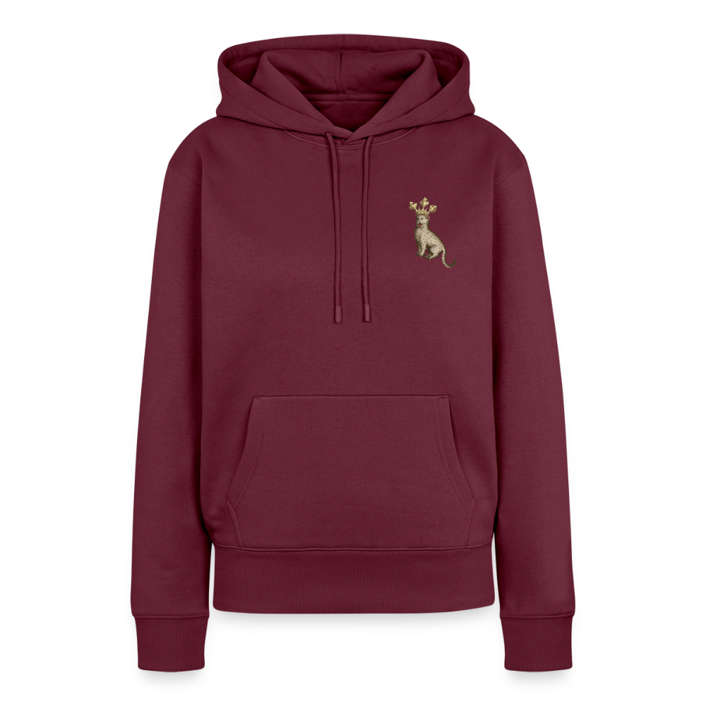 NEUES PROD FRAUEN HOODIE Königskatze - Burgunderrot