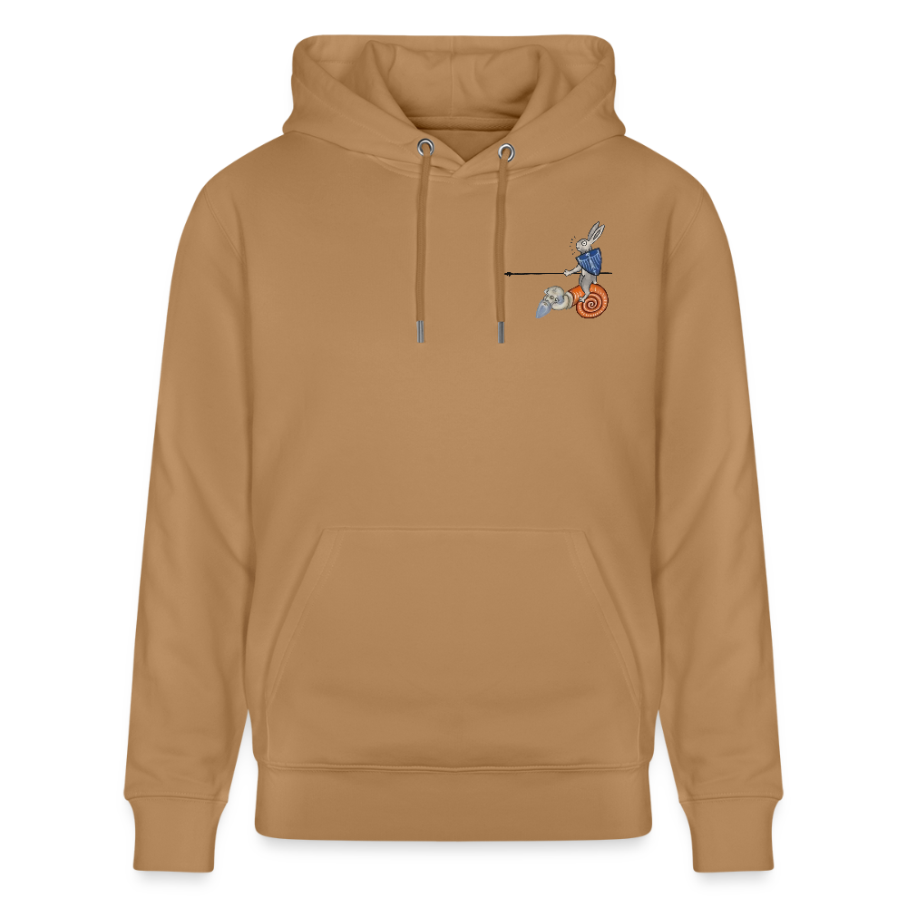 Mittelalterliche Tiere T-Shirt "Tjostender Hase" I Bio-Hoodie - Karamell 