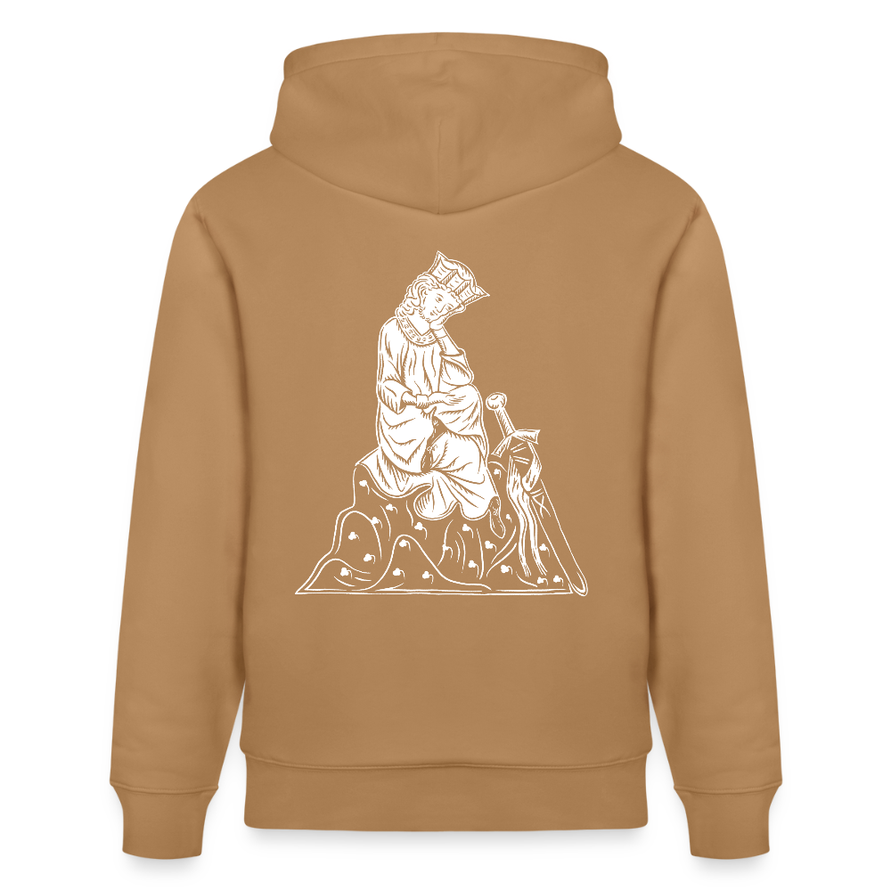 Mittelalterlicher Codex I Walther von der Vogelweide I Bio-Hoodie - Karamell 