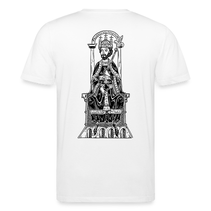 Bio-Shirt Friedrich I. Barbarossa (schwarzer Print hinten) | Mittelalterlicher Codex - Weiß