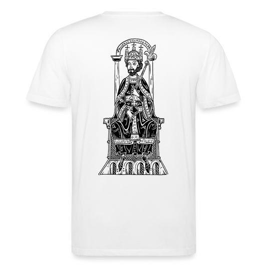 Bio-Shirt Friedrich I. Barbarossa (schwarzer Print hinten) | Mittelalterlicher Codex - Weiß