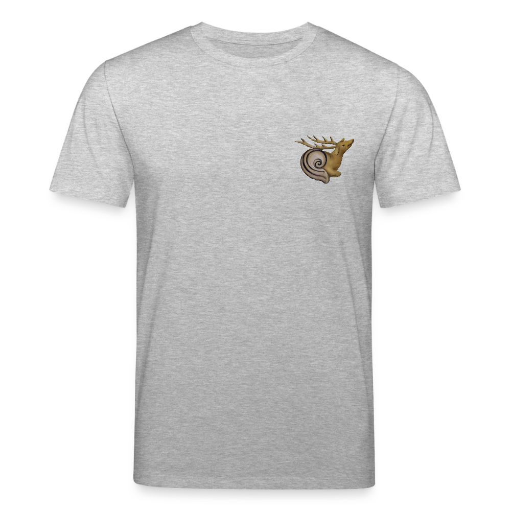 Mittelalterliche Tiere T-Shirt I "Hirschschnecke" I hell I Bio-Shirt - Grau meliert