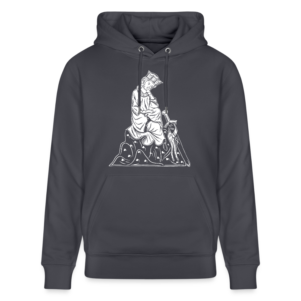 Mittelalterlicher Codex I Walther von der Vogel I front I Bio-Hoodie - Indigoblau