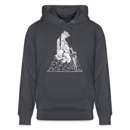 Mittelalterlicher Codex I Walther von der Vogel I front I Bio-Hoodie - Indigoblau