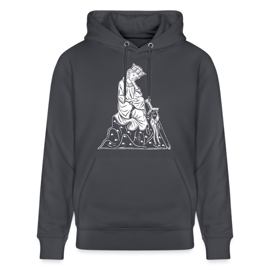 Mittelalterlicher Codex I Walther von der Vogel I front I Bio-Hoodie - Indigoblau