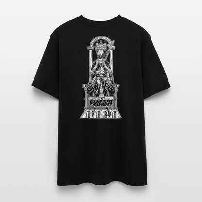 Bio-Shirt Friedrich I. Barbarossa (weißer Print hinten) | Mittelalterlicher Codex - Schwarz
