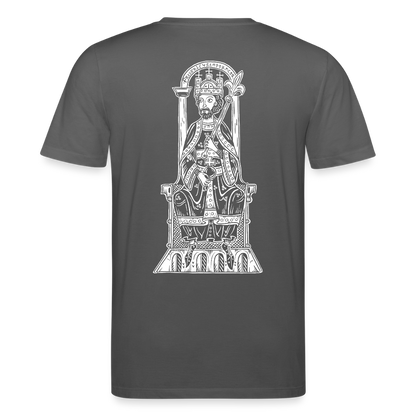 Bio-Shirt Friedrich I. Barbarossa (weißer Print hinten) | Mittelalterlicher Codex - Anthrazit