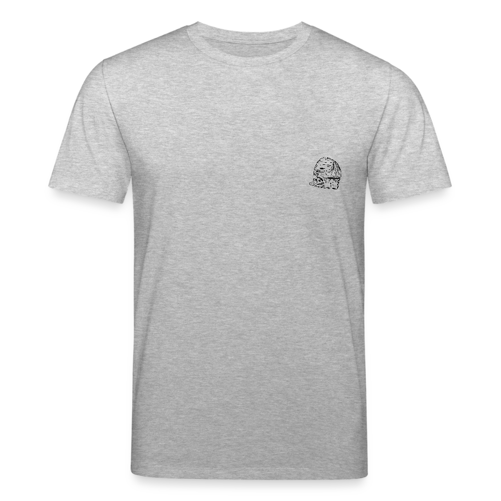 Mittelalterlicher Helm T-Shirt I "Schaller" I Spätmittelalter I hell I Bio-Shirt - Grau meliert