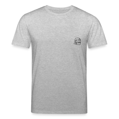 Mittelalterlicher Helm T-Shirt I "Schaller" I Spätmittelalter I hell I Bio-Shirt - Grau meliert