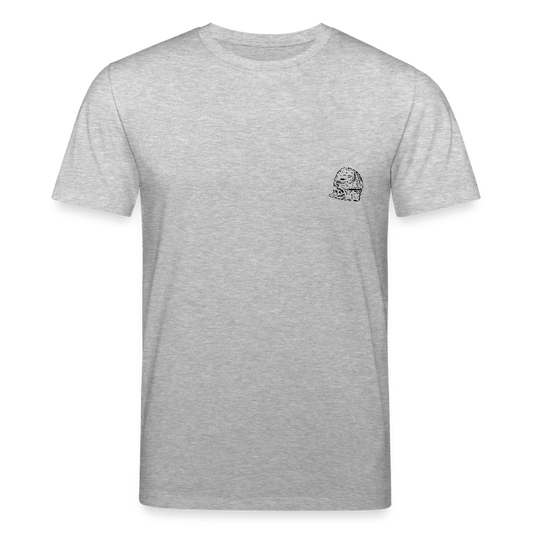 Mittelalterlicher Helm T-Shirt I "Schaller" I Spätmittelalter I hell I Bio-Shirt - Grau meliert