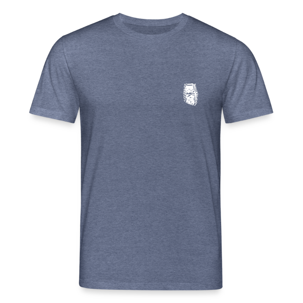 Mittelalterlicher Helm T-Shirt I "Dargen" I Hochmittelalter I dunkel I Bio-Shirt - Dunkelblau meliert