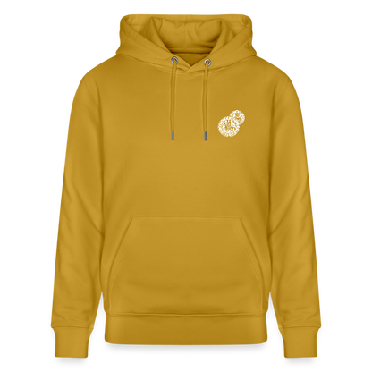 Templerhoodie | Siegel des Templerordens "Zwei Reiter auf einem Pferd" | dunkel | Bio Hoodie - Ocker