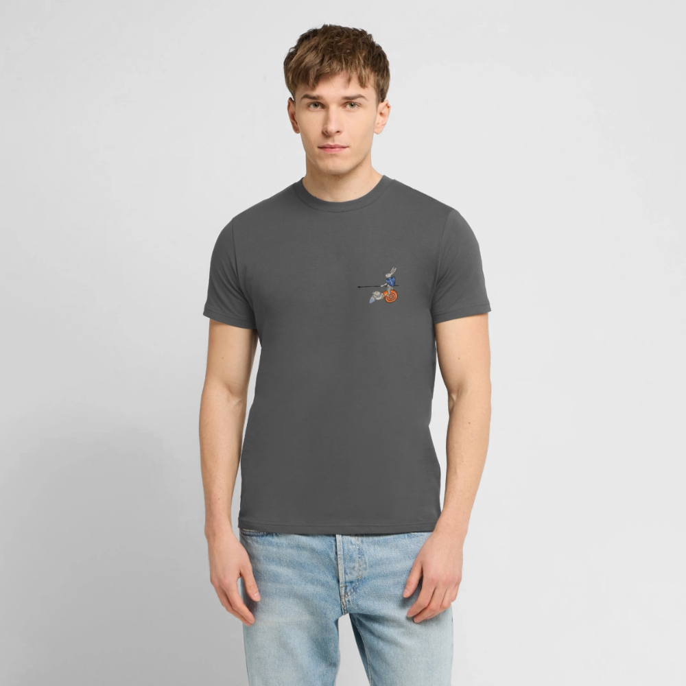 Mittelalterliche Tiere T-Shirt I "Tjostender Hase" I dunkel I Bio-Shirt - Anthrazit