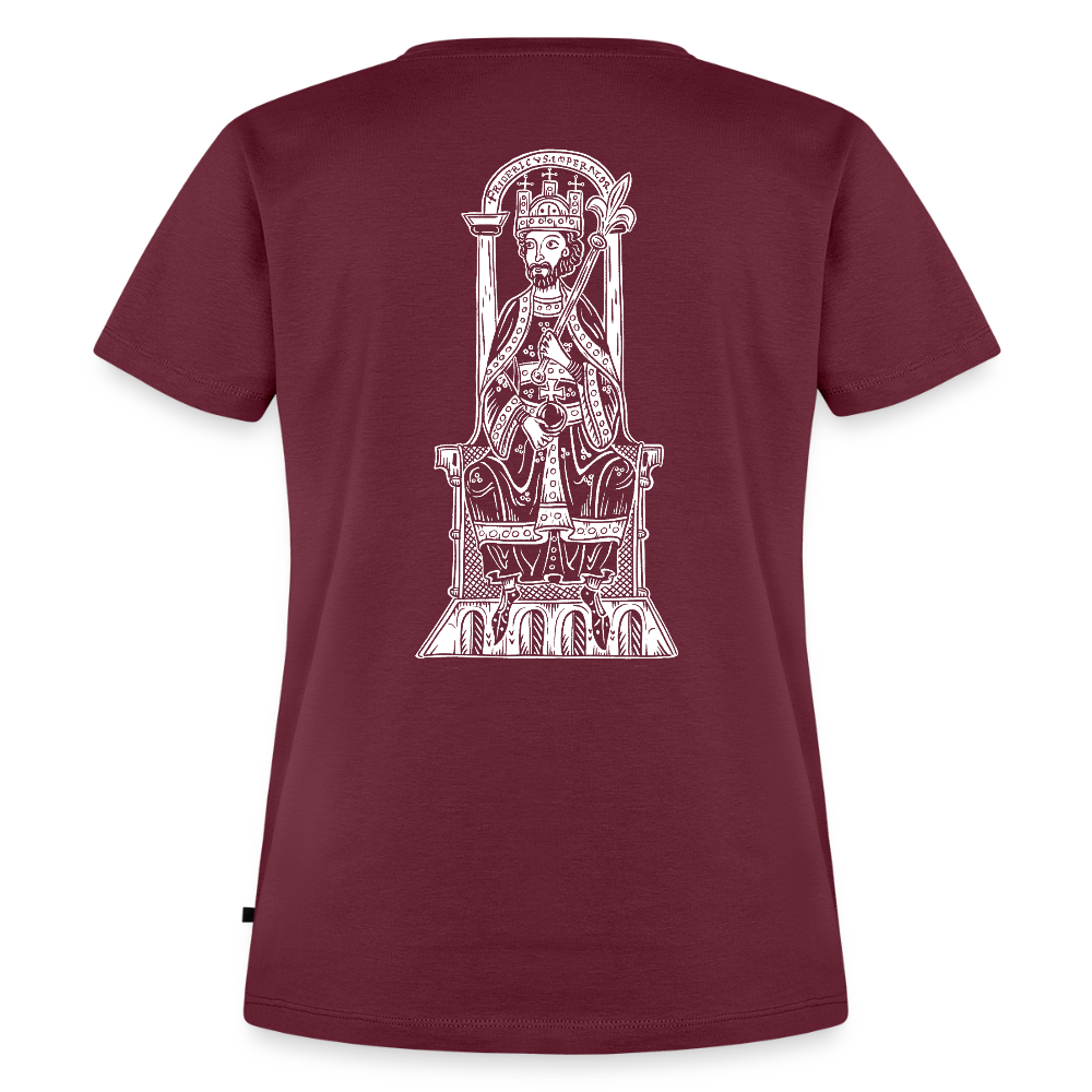 NEUES PROD Bio-Shirt Damen Friedrich I. Barbarossa - Burgunderrot