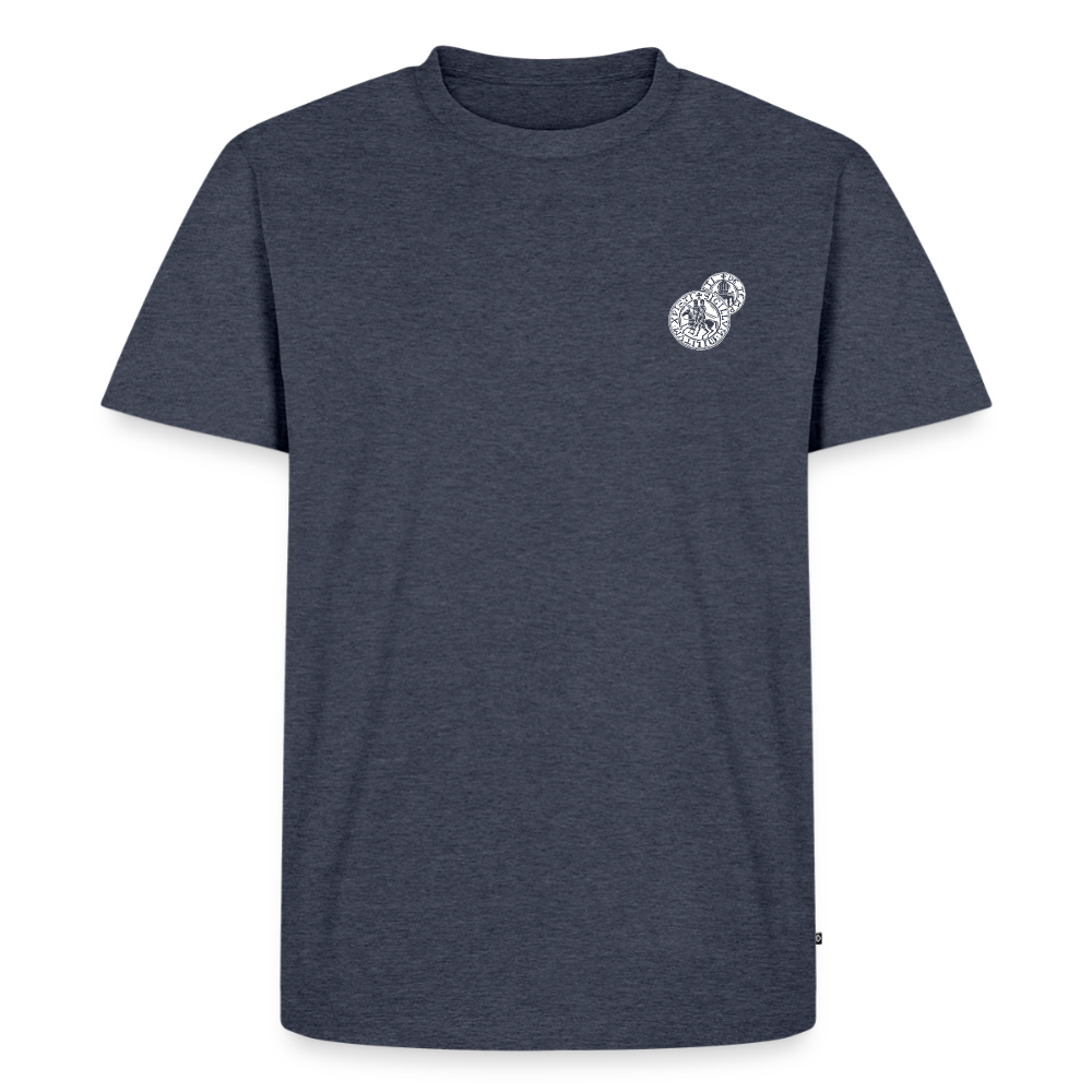 Templer Shirt | Siegel des Templerordens "Zwei Reiter auf einem Pferd" | dunkel | Bio Hoodie - Jeansblau 