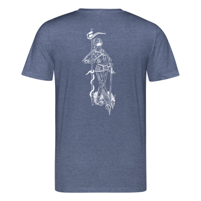 Geschichtsfenster Mittelalter Shirt | Heiliger Georg Bio Shirt - Dunkelblau meliert