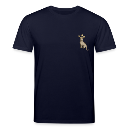 Mittelalterliche Tiere T-Shirt I "Königskatze" I dunkel I Bio-Shirt - Navy
